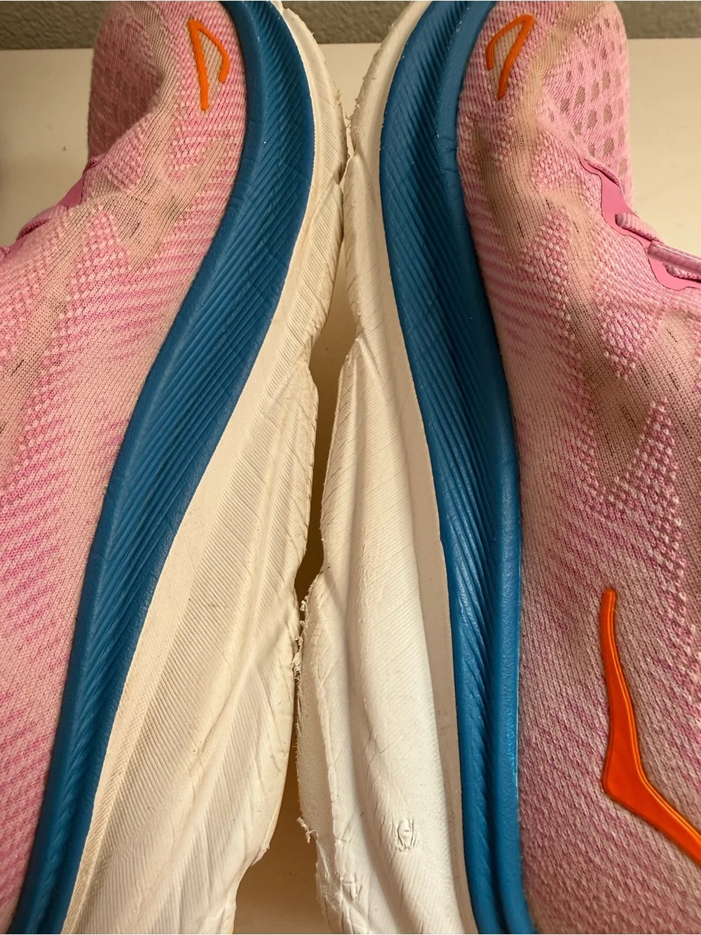 Hoka Clifton 9 Women size 7.5 Pink and Blue Running Sneaker